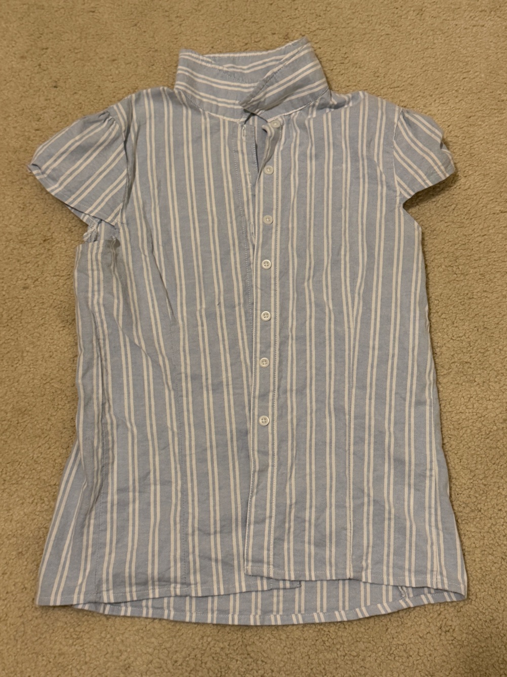 Brandy Melville Light Blue & White Vertical Stripe Button-Down